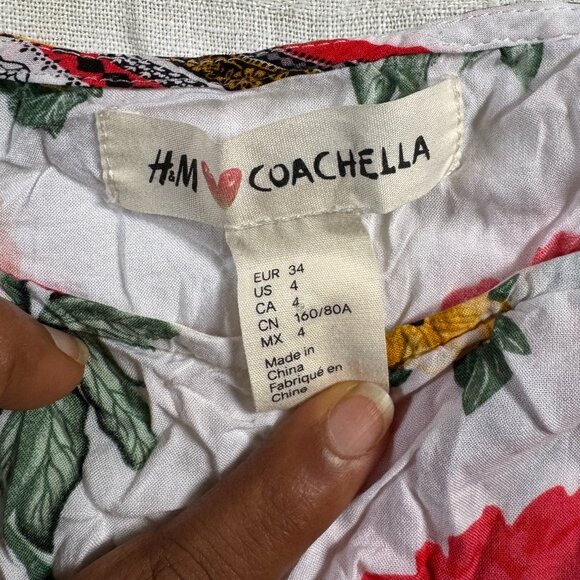 H&M Coachella Women’s Floral Fringe Crop Top | Size US 4 - Picture 4 of 4